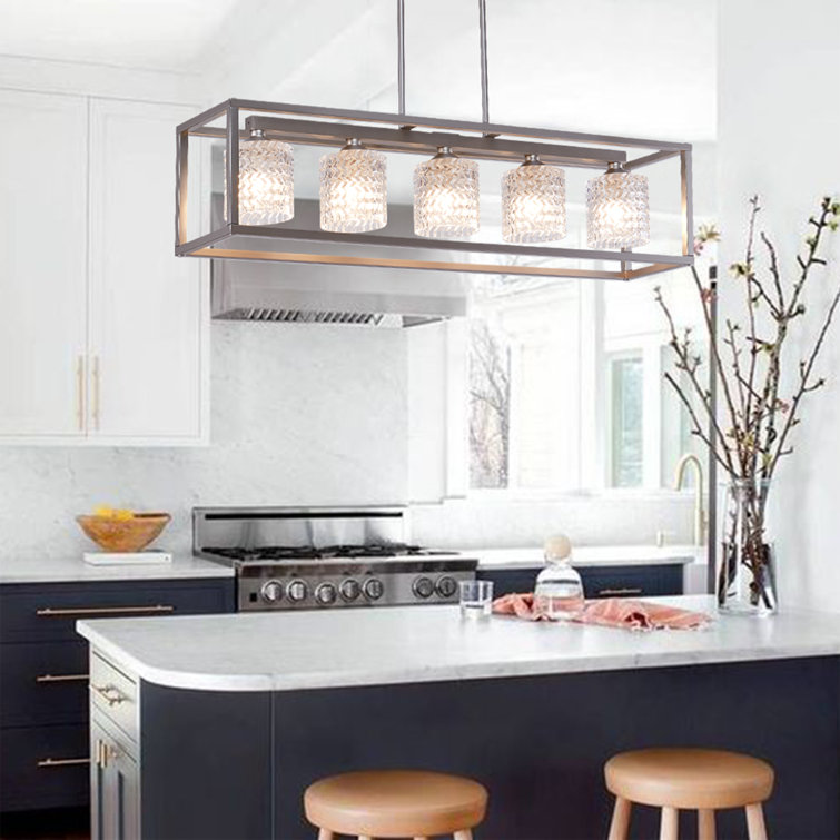 Canora Grey Karpinski 5Light Kitchen Island Rectangle Pendant